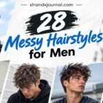 Man with a messy hairstyle showing textured layers on top