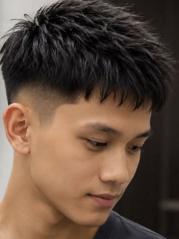 Asian Low Taper Fade Textured Crop
