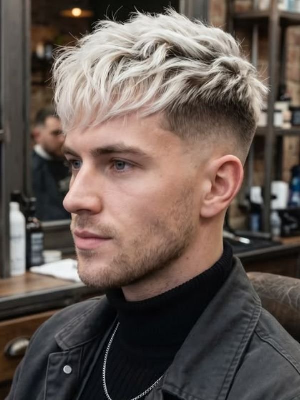 Blonde Low Taper Fade Textured Crop