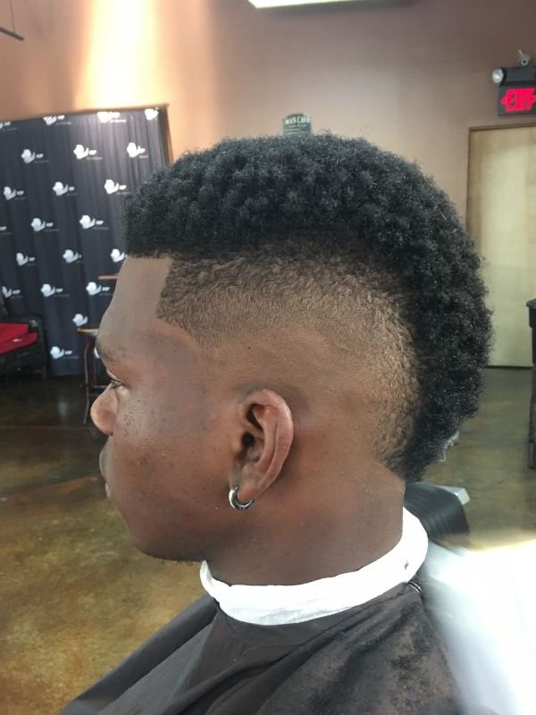 Burst Fade Mohawk Black Men