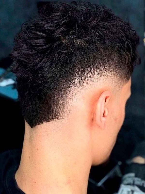 Burst Fade Mohawk Straight Hair
