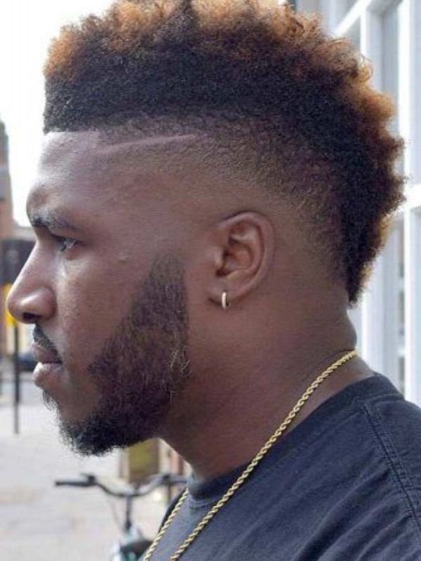 Burst Fade Mohawk for Black Men