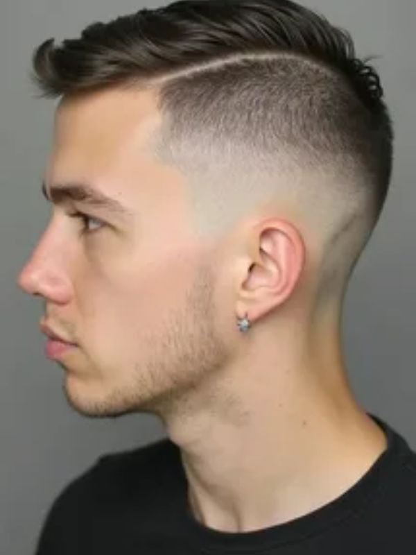 Buzz Cut with Line Up and Low Taper Fade