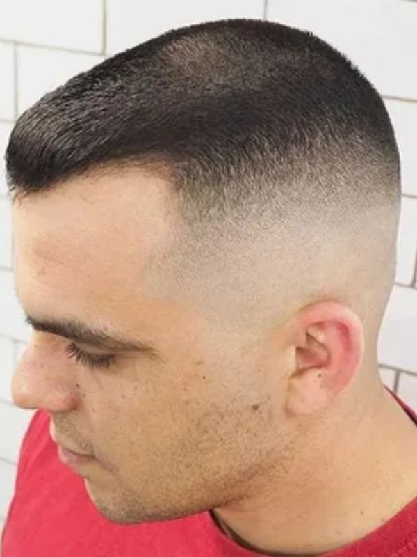 Buzz Cut with Sharp Edge Up