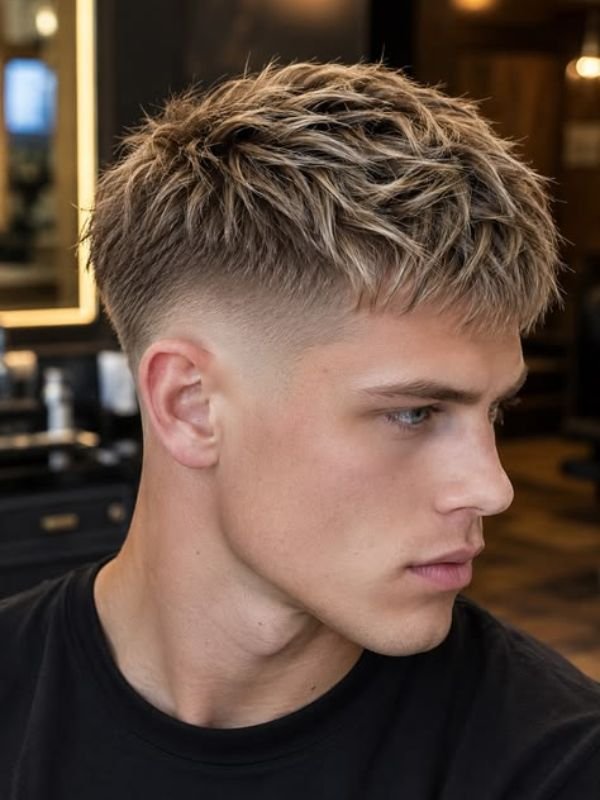Classic Low Taper Fade Textured Crop Haircut