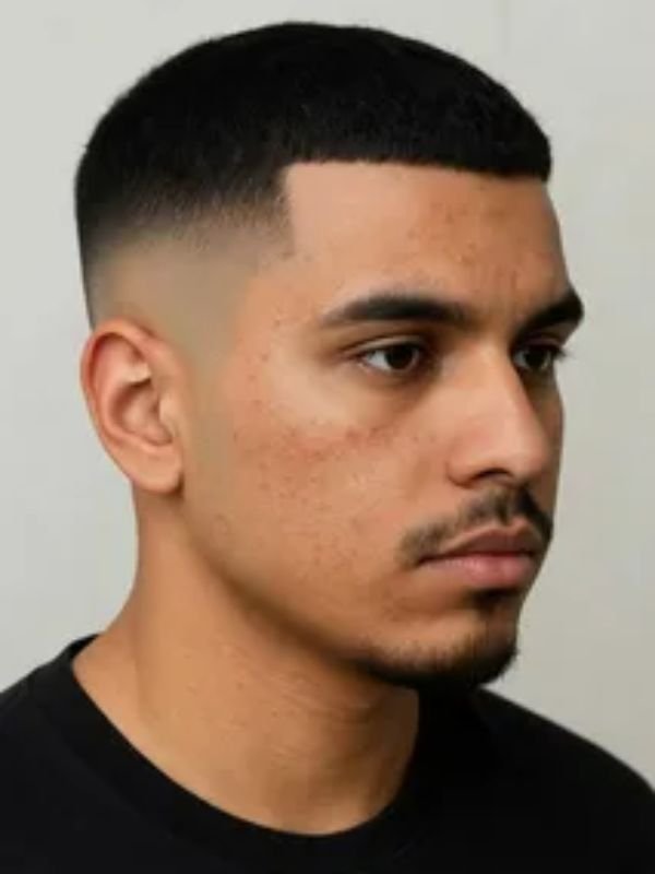Low Taper Fade Buzz Cut for Hispanic Men