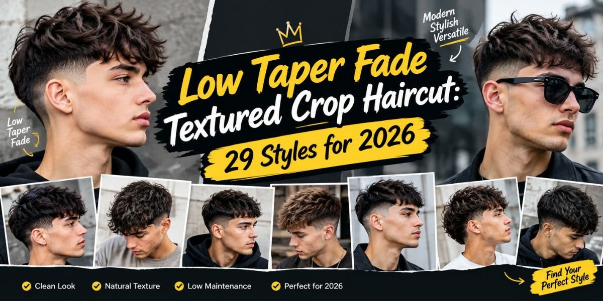 Low Taper Fade Textured Crop Haircut 29 Styles for 2026