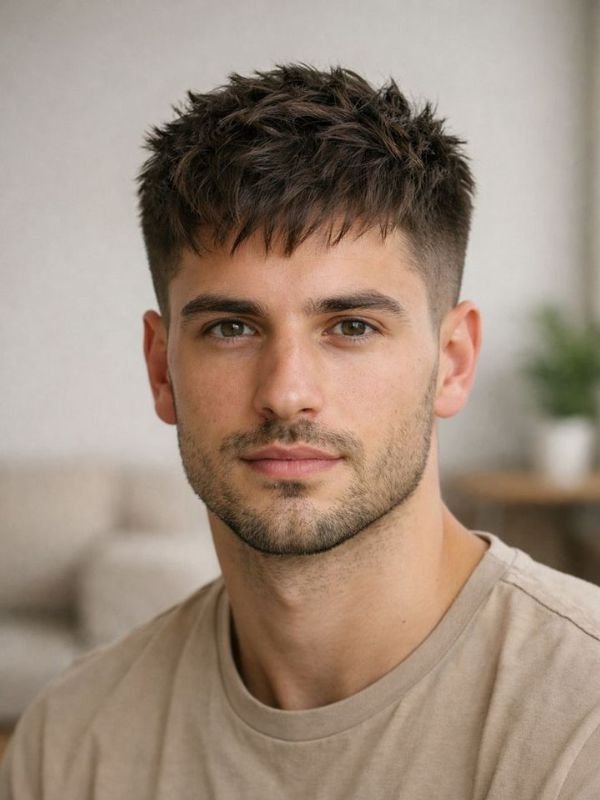 Low Taper Fade Textured Crop Haircut Straight Hair