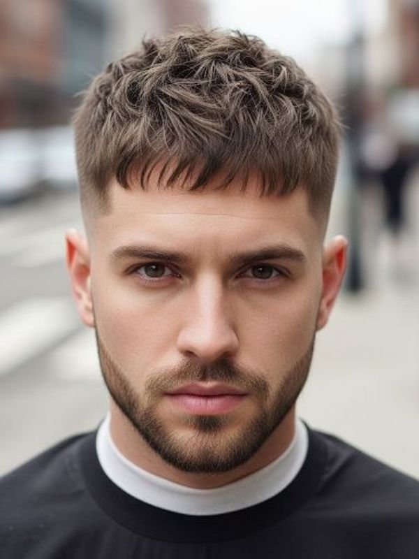 Low Taper Fade Textured Crop Haircut Thin Hair