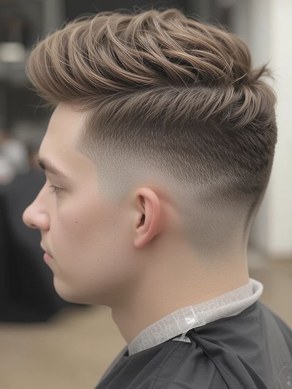 Low Taper Fade Textured Crop Quiff