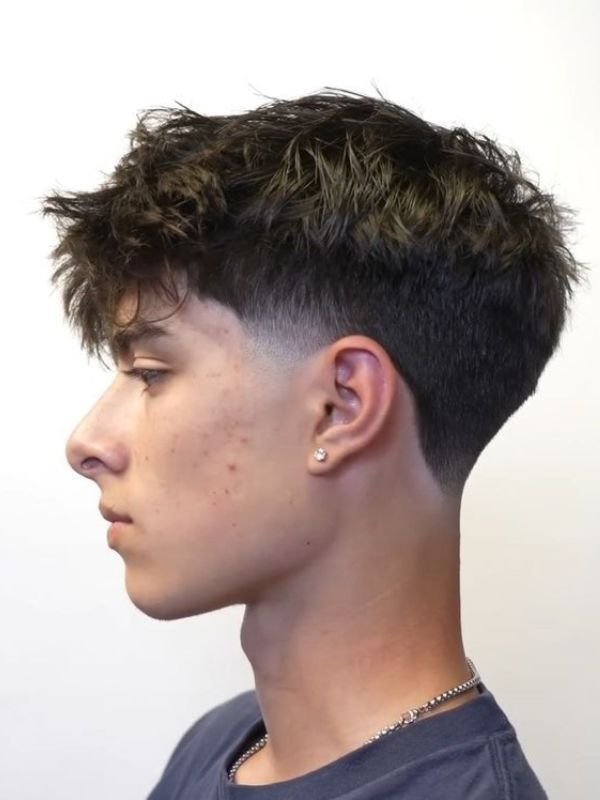 Low Taper Fade Textured Crop with Natural Texture