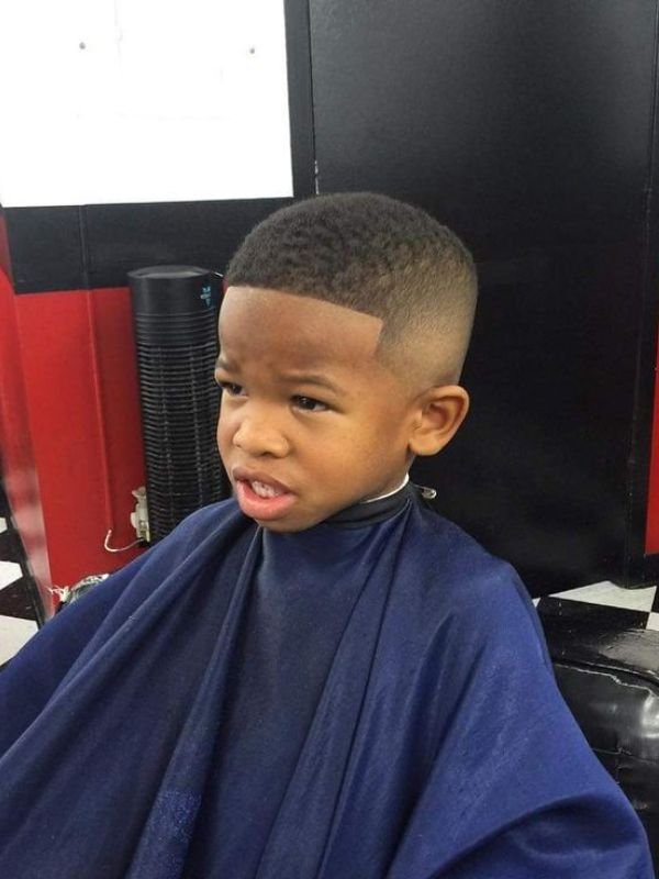 Low taper fade buzz cut for kids
