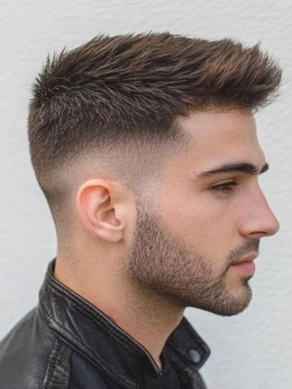 Spiky Textured Crop with Low Taper Fade