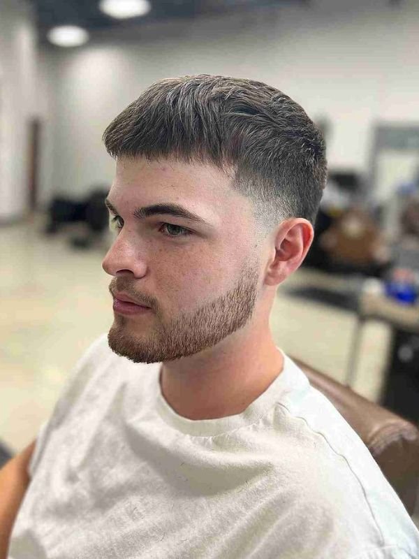 Straight Hair Low Taper Fade Buzz Cut