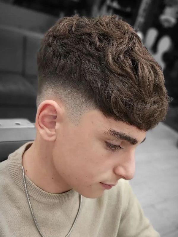 Textured Fringe Low Taper Fade