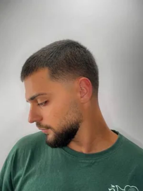 Textured Low Taper Fade Buzz Cut