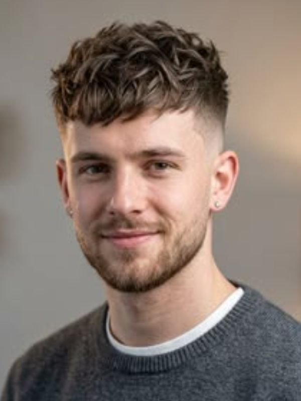 Thick Hair Textured Crop with Low Taper Fade