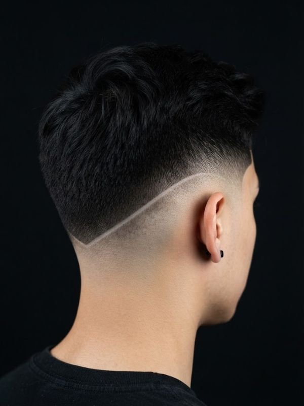 Drop fade with a back-side line