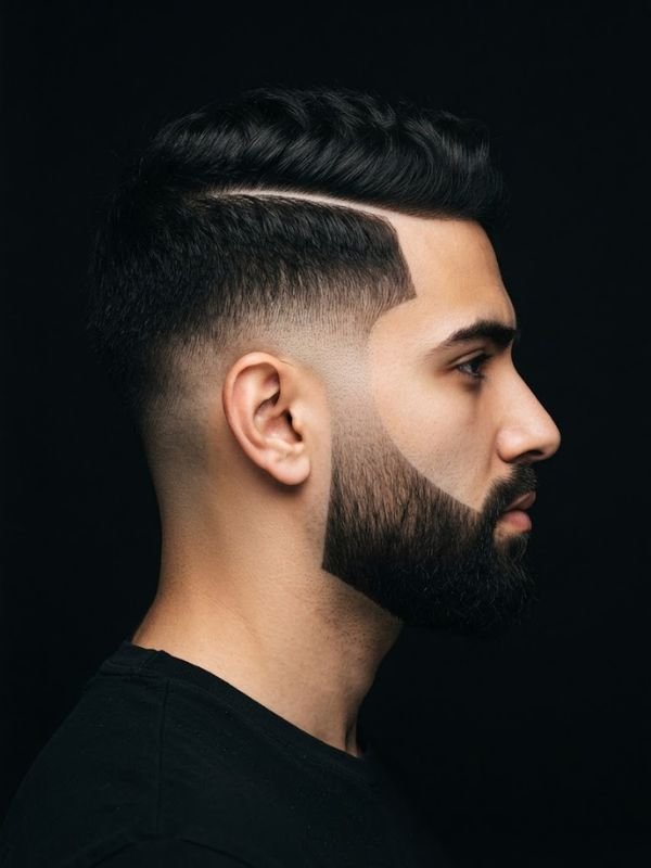 Side line with beard blend