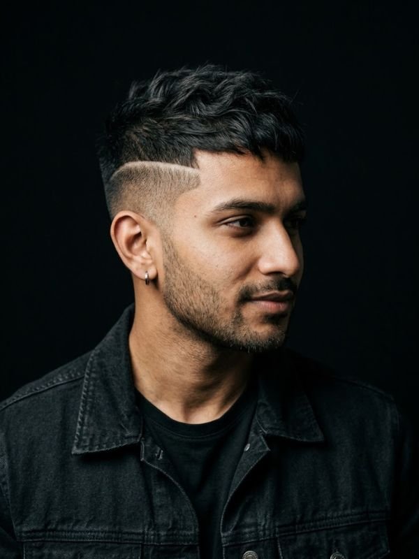 Textured crop with a side line